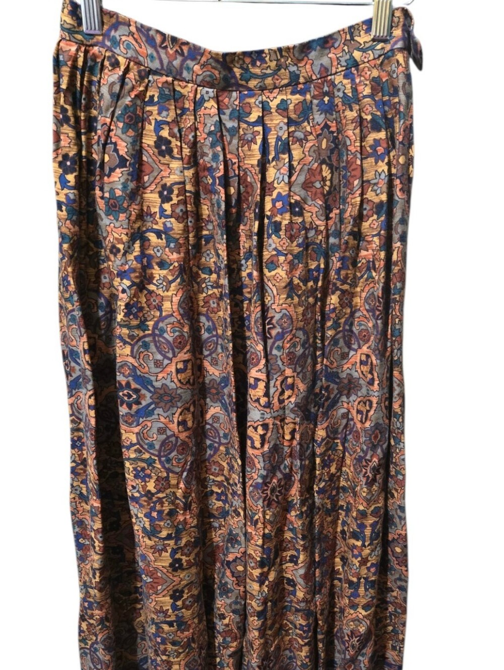 Vintage JH Collectibles Floral Paisley Pleated Midi Skirt 26" Waist